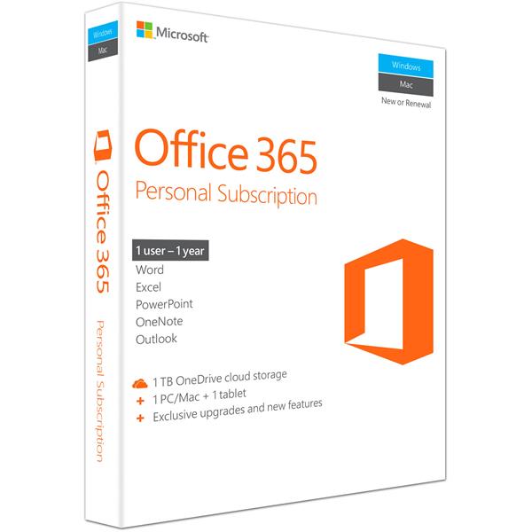 Phần mềm Office 365 Personal English APAC EM Subscr 1YR Medialess P4 (QQ2-00807) 